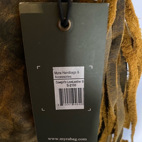 Myra Leather Crossbody Bag Boho Fringe NWT - Picture 4 of 5